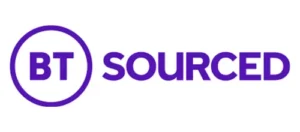 BT Sourced logo: purple circular ring around 'BT' followed by the word 'SOURCED' in purple.