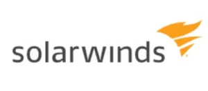 SolarWinds logo with orange stylized wind/tornado icon to the right of the brand name.